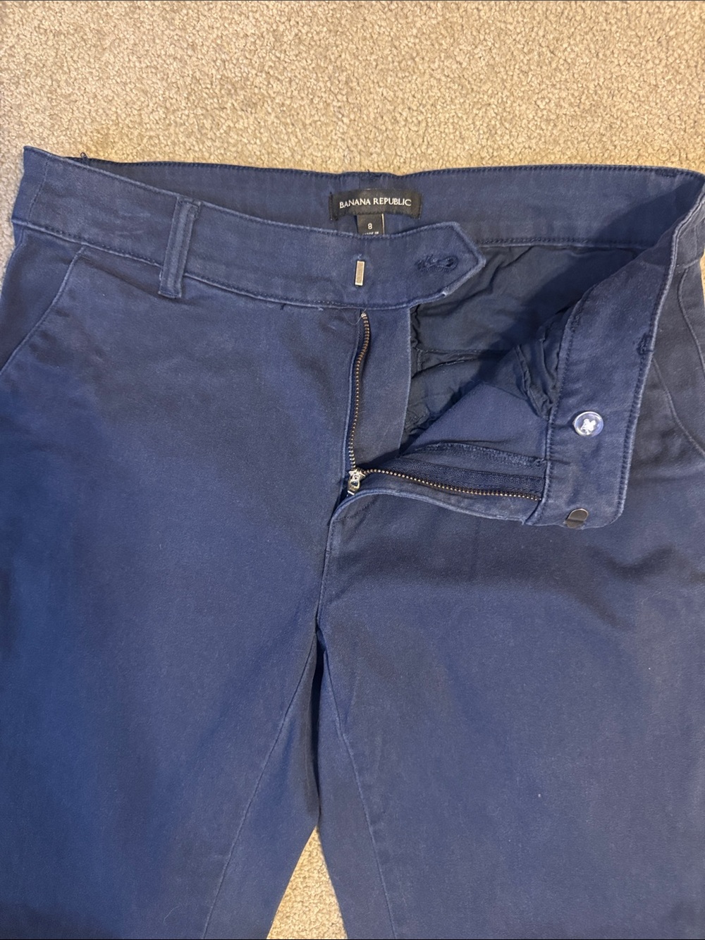 Banana Republic Women’s Navy Blue Cropped Chino Pants Size 8